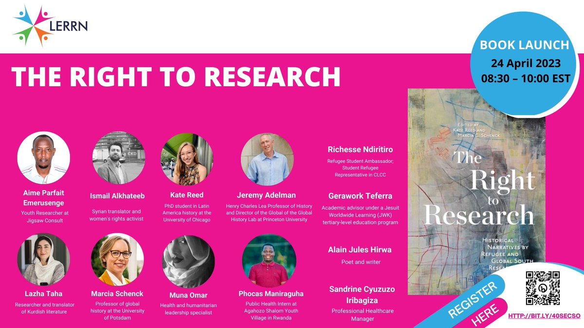 Lerrning's tweet photo. Less than a week away from our event on April 24!

During the event, the authors of The Right to Research anthology will share their perspectives on the meaning of "the right to research."

Save your spot here: https://t.co/TYBcAYyGY6 https://t.co/dIIQnEYB8o