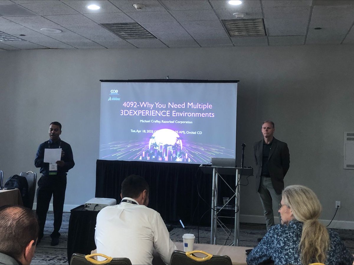 razorleaf's tweet photo. Razorleaf's Michael Craffey leads a discussion at #COExperience on “Why You Need Multiple 3DEXPERIENCE Environments.” https://t.co/BmRAajRnUT