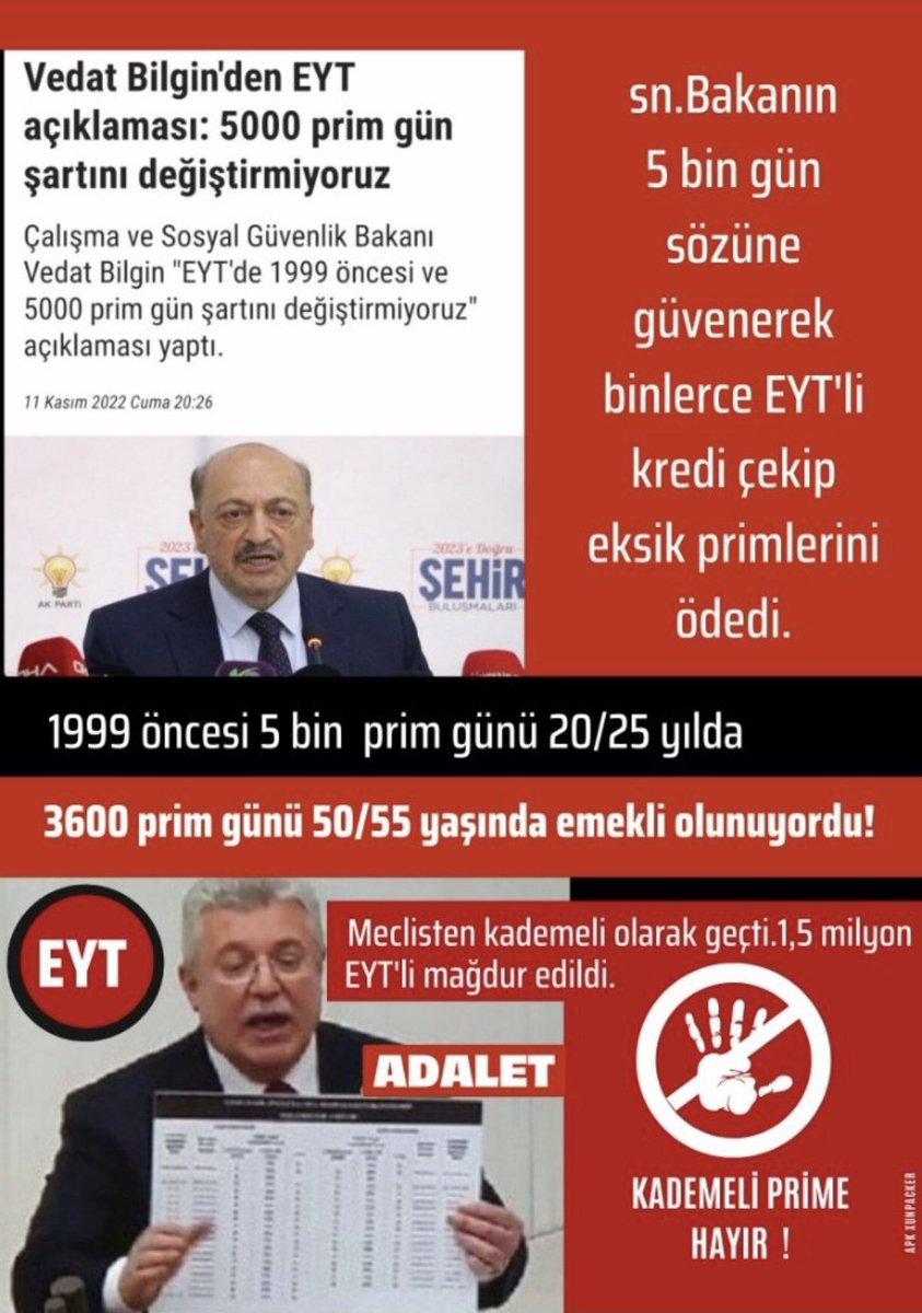 NihatTa38591486's tweet photo. Talebimiz net! 
Şartımız tek!

8 Eylül 1999 dan önceki haklarımızın,

Şartsız, kademesiz, formülsüz geri verilmesidir.!!
@RTErdogan
@kilicdarogluk
@vekilince
@meral_aksener
@fuatoktay 
@eczozgurozel
@vedatbilgn 
@Ahmet_Davutoglu
@alibabacan
@FOXhaber
 #5000KısmiABOBağkur
#5000K
# https://t.co/nli2RTvVgW