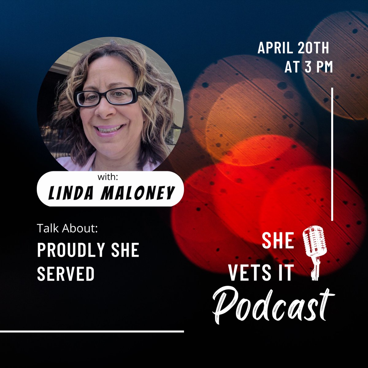 ProudlySheServe's tweet photo. Proudly She Served Portrait Series She Served Project Director, Linda Maloney will be on the @shevetsit  It podcast THIS Thursday at 3 pm on Instagram Live! You don’t want to miss it!

#ProudlySheServed #womenveterans #military #shevetsit #podcast https://t.co/LUE2gQwsIH