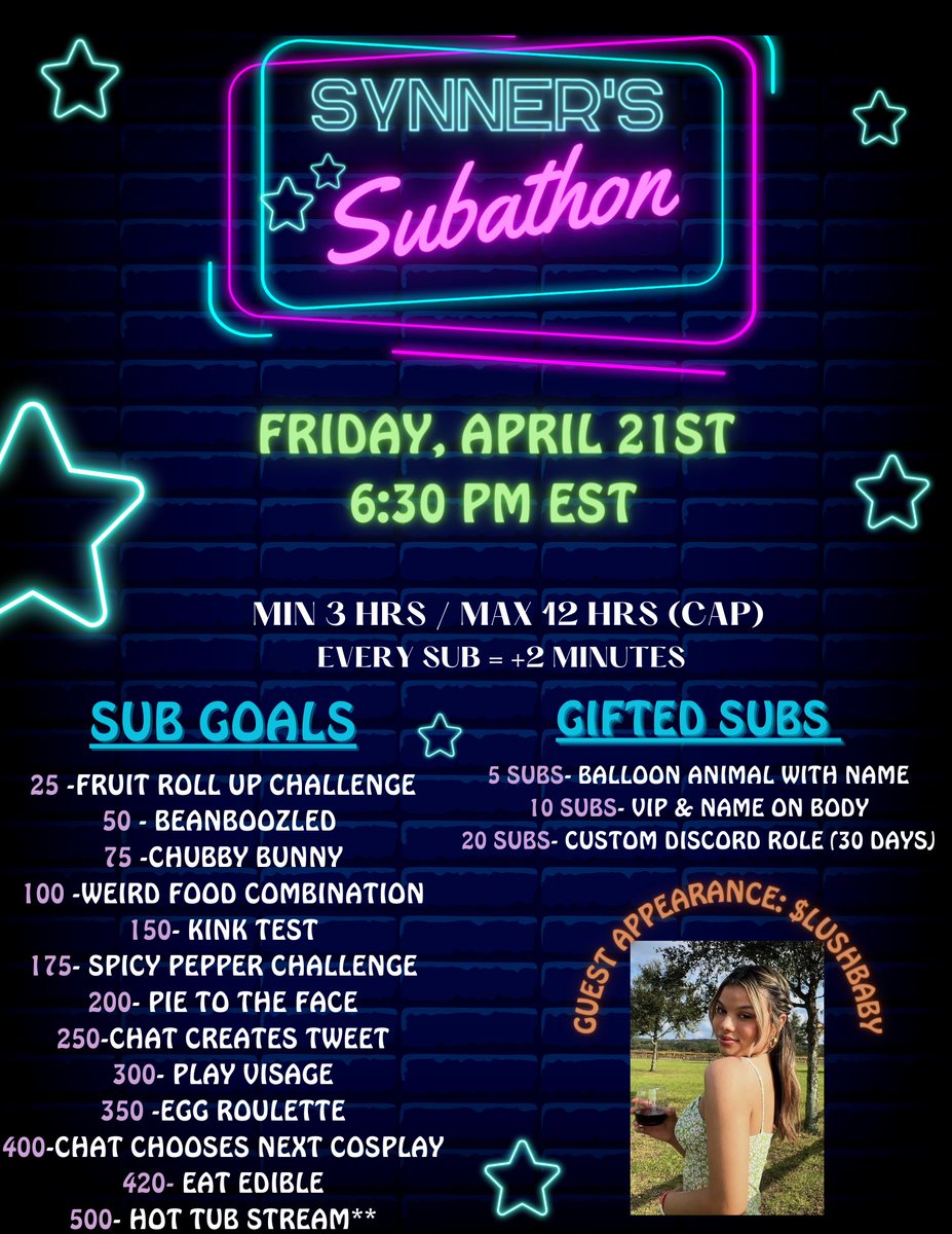 Syntrax24's tweet image. My first ever Subathon will be this Friday! You won’t want to miss it!🤪