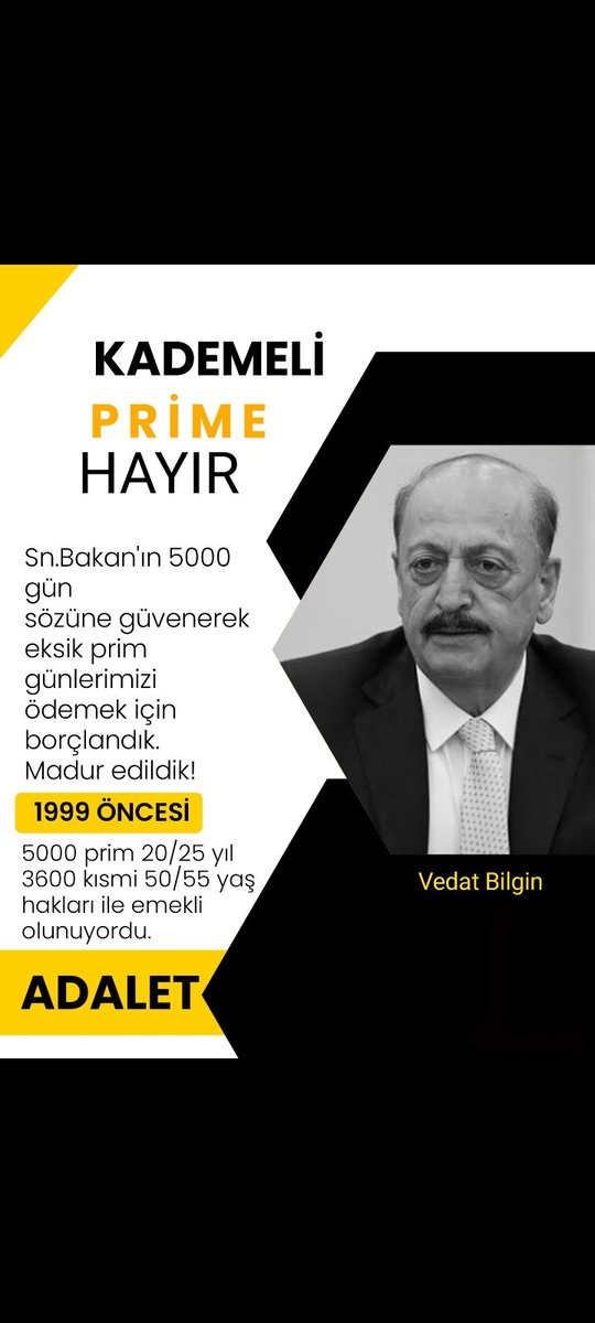NihatTa38591486's tweet photo. Talebimiz net! 
Şartımız tek!

8 Eylül 1999 dan önceki haklarımızın,

Şartsız, kademesiz, formülsüz geri verilmesidir.!!
@RTErdogan
@kilicdarogluk
@vekilince
@meral_aksener
@fuatoktay 
@eczozgurozel
@vedatbilgn 
@Ahmet_Davutoglu
@alibabacan
@FOXhaber
 #5000KısmiABOBağkur
#5000K https://t.co/DSrQCvpmjM