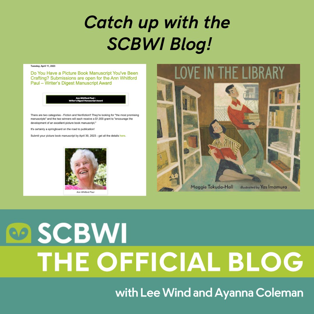 scbwi's tweet photo. Have you had a chance to catch up with the SCBWI Blog lately?
Check out the amazing articles that are up now at
https://t.co/sWIITFCSCc
#kidlitblog #childrensbooks #authorsoftwitter #illustratorsoftwitter #SCBWIBlog https://t.co/Gz4RE6FXQv