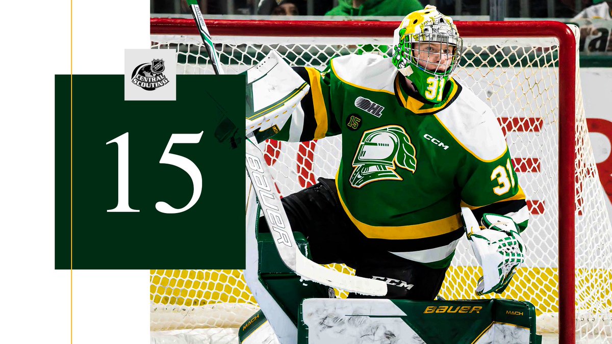 LondonKnights's tweet photo. Bow at 15 for North American goalies ๐ค
#GoKnightsGo | #NHLDraft https://t.co/PnSVprAwe5