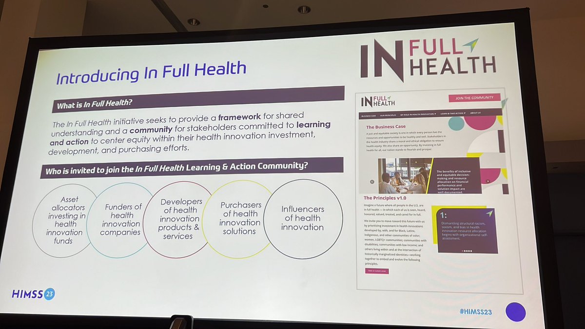 The #AMAs “In Full Health” initiative/toolkit to increase #DEI awareness in #HealthIT innovation #QualityByDesign #HealthEquity #HIMSS23 #HIMSS2023
