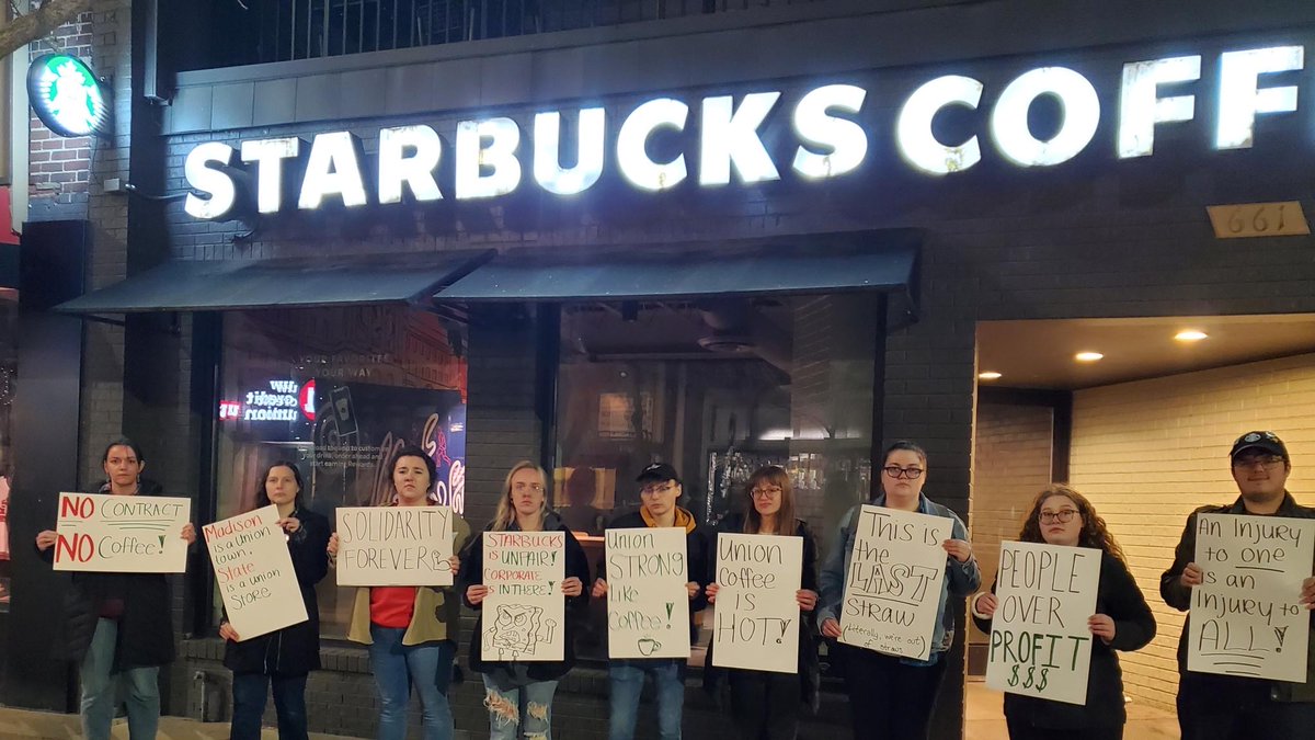 SBWorkersUnited's tweet photo. The partners at the State &amp; Lake shop in Madison, WI are standing together to WisconsWIN A UNION!!!!!!! Let's go!!!!! 💪💪 https://t.co/iageFvHoZS