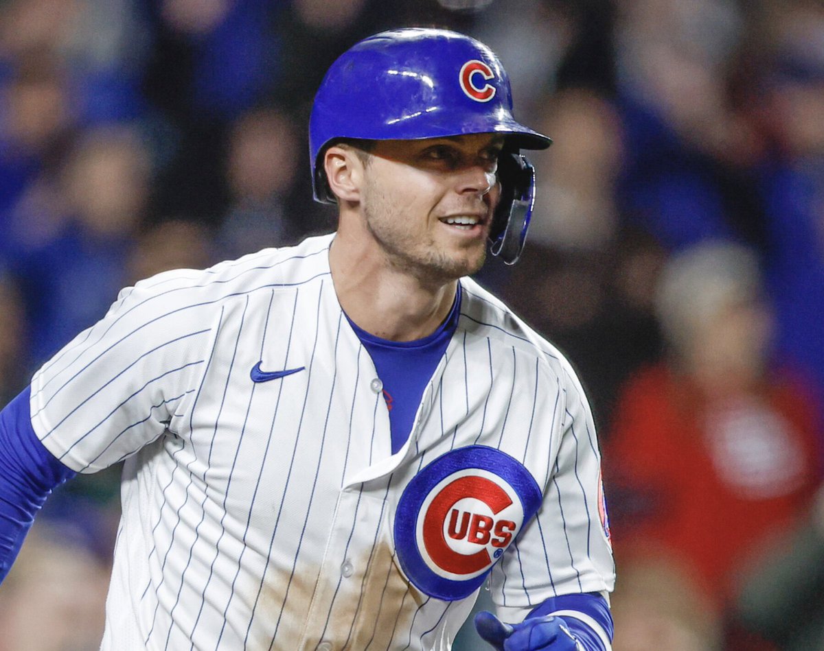 CubsZone's tweet photo. Nico Hoerner is currently hitting .338 with a .394 OBP this season and has 16 runs scored. He leads the league with 9 stolen bases in 15 games. https://t.co/RDV6VZaZ6J