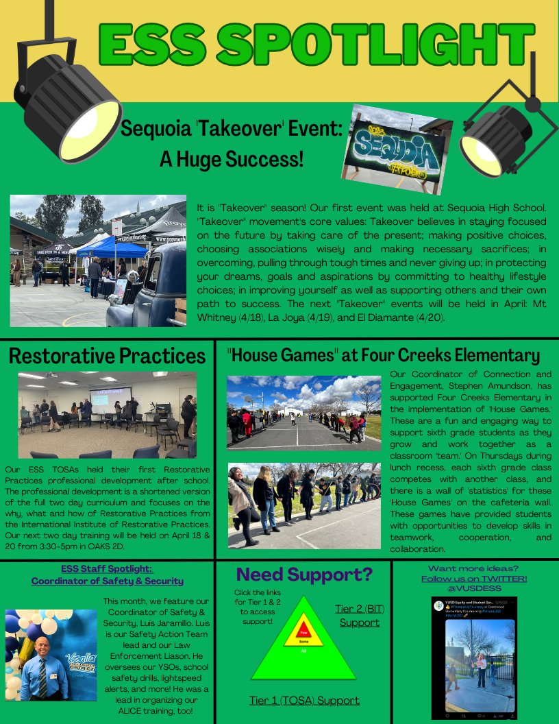 VUSDESS's tweet photo. 📝 Check out the April 2023 issue of our Equity & Student Services “Culture & Climate Connection”! 🔗
#VisaliaUSD #OneVisaliaConnected https://t.co/VDfKfrQDm6