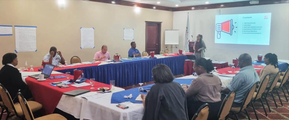 A_Kestens's tweet photo. The @ifrc, in collaboration with the @BelizeRedCross, held a Public Awareness and Public Education (PAPE) workshop April 11-12, 2023, as part of the Alert Hub initiative. Participants reviewed disaster preparedness messages, making suggestions for standardization and localization https://t.co/Ga2j6rLjFJ