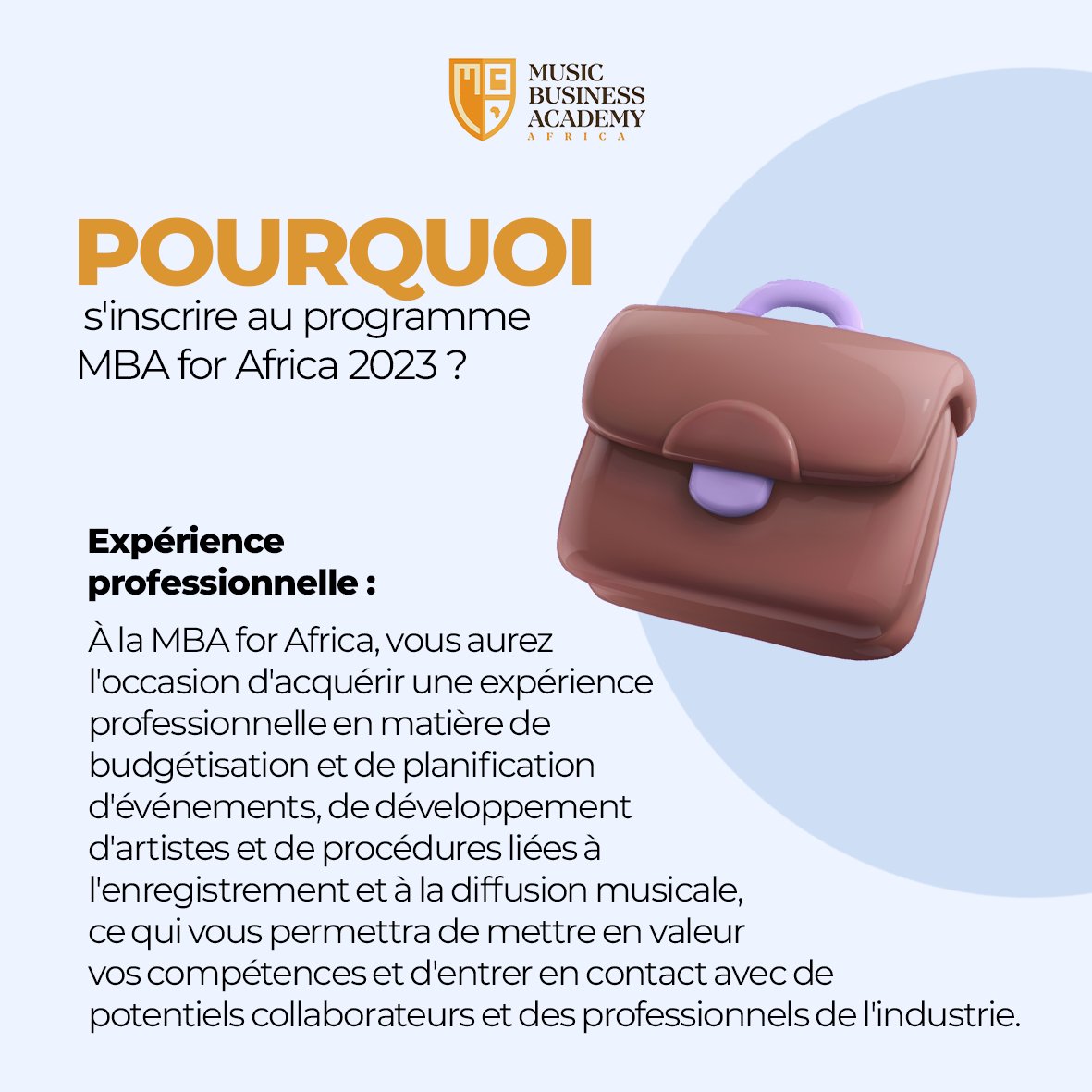 cbaforafrica's tweet photo. Dans le cadre du programme #MBAForAfrica, l'une des choses que nous vous offrons est une expérience de travail dans chaque partie de l'industrie musicale. Les étudiants ont la possibilité d'apprendre et de pratiquer dans le programme avec le #MBATalentProject https://t.co/027XU8A20c