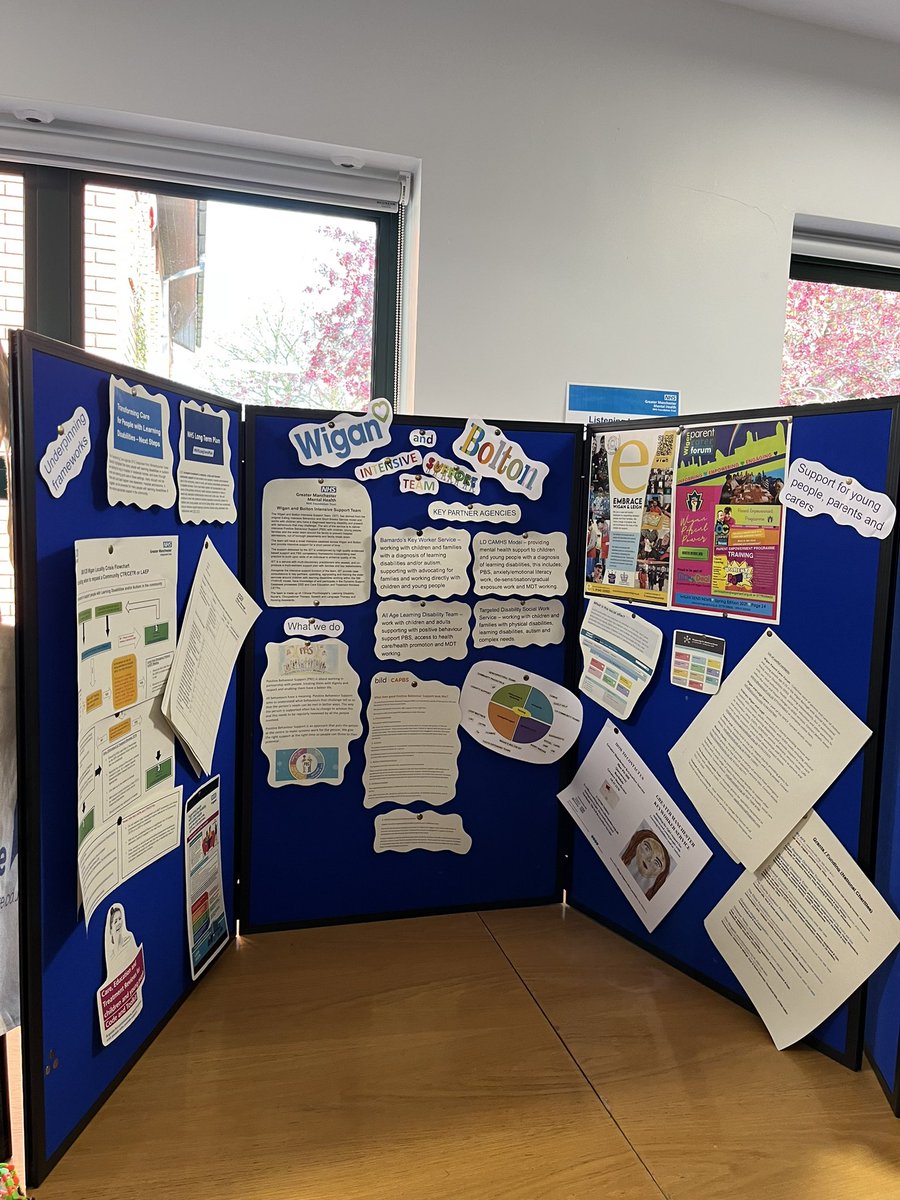 Our information stand about the Intensive Support Team for children with #LearningDisabilities @GMMH_NHS Wigan CAMHS open evening. information about the #localoffer #PBS #CETRs #DSD @GMiTHRIVE @WiganPCF @embracewandl 💡
