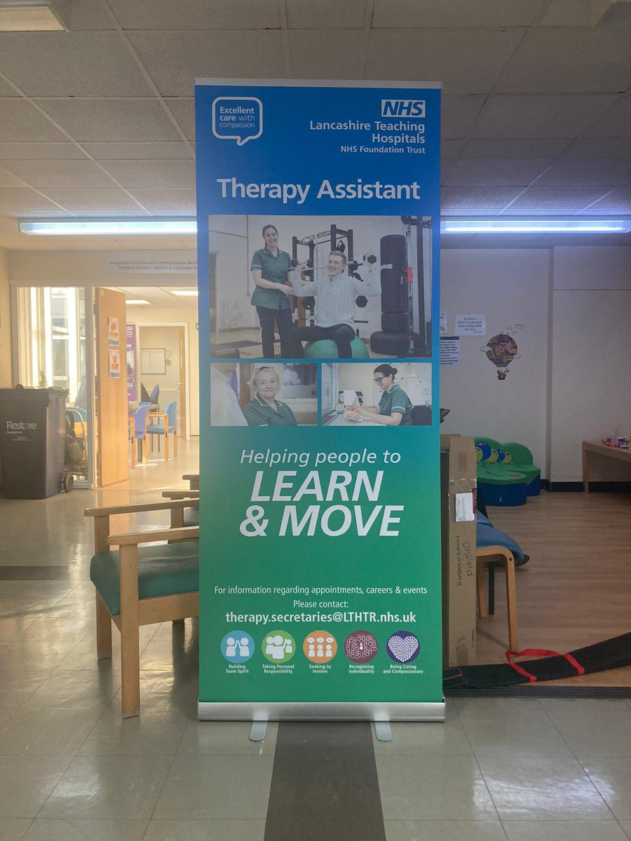 rebekah_islam's tweet photo. Amazing work by @LavinSiobhain getting the therapy assistant banner organised and put up at RPH therapy department, looks fab ๐ This will be an amazing addition for all future events to promote the role of therapy assistants within core therapies!
@AltyAngela
@JoPerry28059408 https://t.co/dbI4LEfpTc