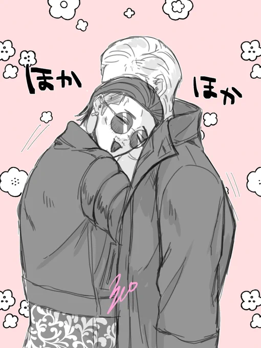 【ハン趙】🦋「はぁ～あったかい……」🍞「嬉しいのですがちょっと複雑ですね……」 