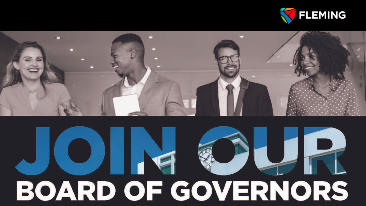 FlemingCollege's tweet photo. A tremendous opportunity exists for business and community leaders to join Fleming's Board of Governors and be part of redefining the future of #postsecondary education.

Apply today! ➡️ https://t.co/de8BUkDufg https://t.co/ftzmERzd28