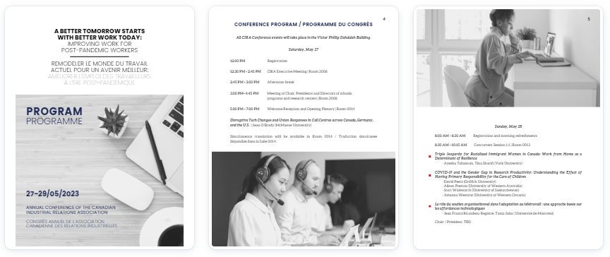 CIRHR_UofT's tweet photo. The 2023 tentative program of @cira_acri conference events and presentations is now available.  Check out the full roster of events, and register now to attend: https://t.co/xiSXEQUWZq #CanLab #topoli #labour #FutureofWork #WorkersRights  #Union #Pandemic #FrontlineWorkers https://t.co/bOZ7lgtZ72
