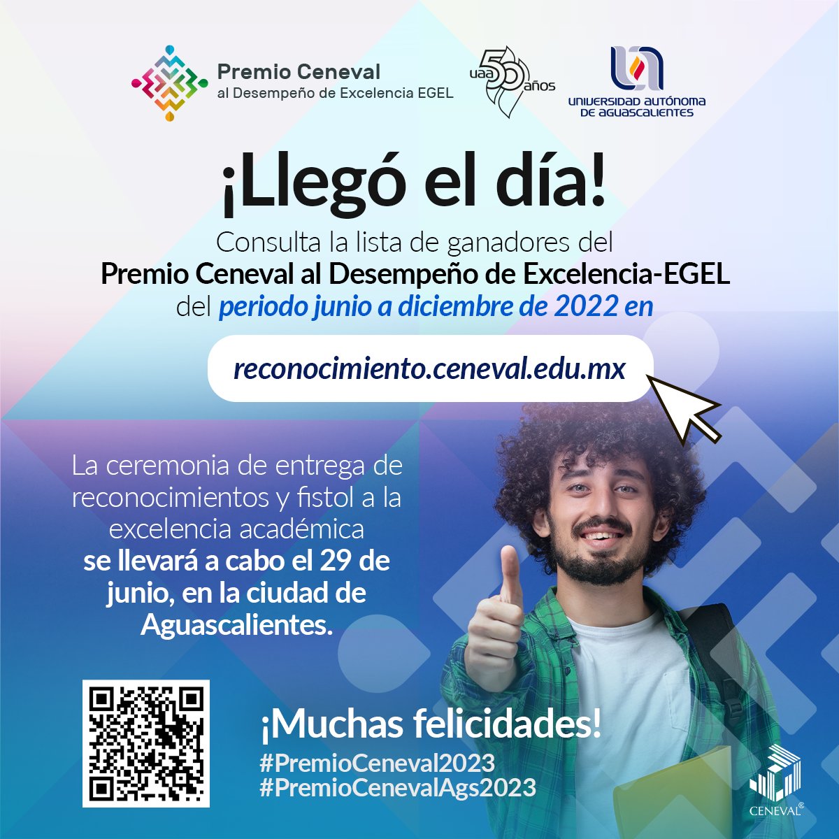 SomosCeneval's tweet photo. Ya puedes consultar la lista de acreedores al Premio Ceneval del periodo junio-diciembre 2022➡️ https://t.co/X5FdktSaM8 🏅 https://t.co/kv9oJtsxhL