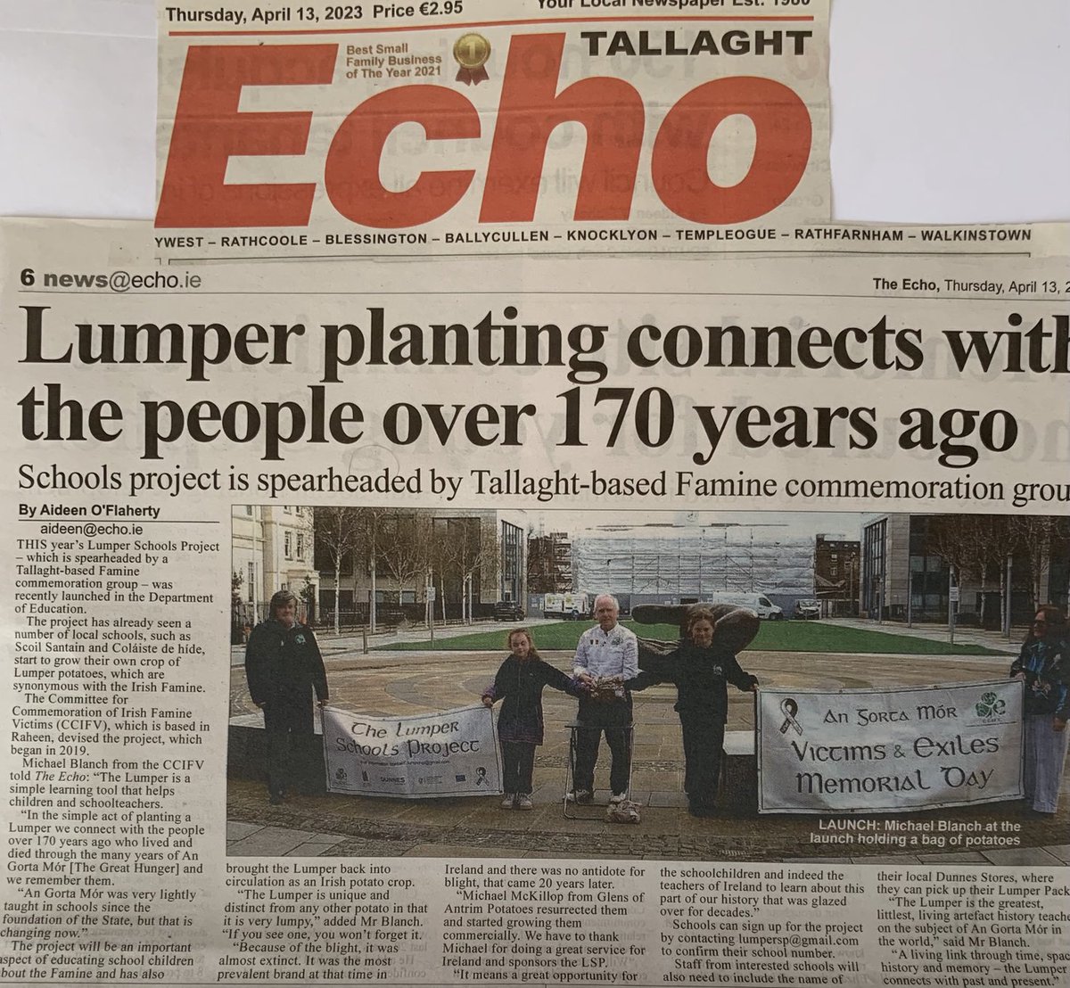 CCIFV1845's tweet photo. The Lumper Schools Project is now open for schools who wish to participate in the 2023 LSP go to Scoilnet for information on how schools can get there Lumper seed pack. Remember the innocents and exiles of An Gorta Mor joining the past with present through time, space &amp; history. https://t.co/zoci7em5YE