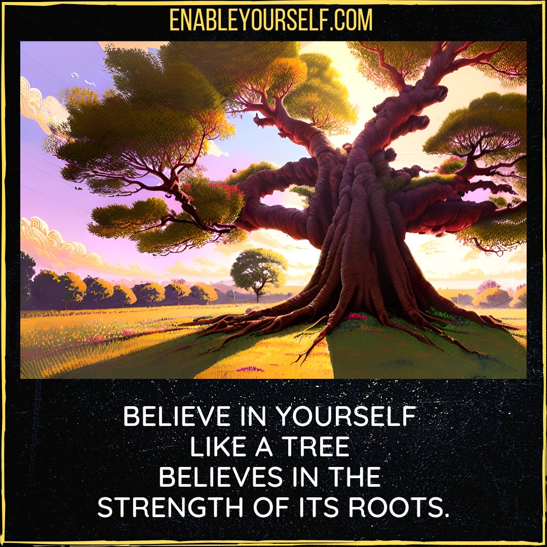 _faisalqureshi_'s tweet photo. Believe in yourself like a tree believes in the strength of its roots.

🧘🏽‍♂️😇https://t.co/ZpZzKfZvAo

Image provided by 
https://t.co/jTHa0BmTry

#aiart #midjourney #digitalart #enableyourself   #quote #quoteoftheday #MotivationalQuotes #Personality https://t.co/p0BQzwc0bn