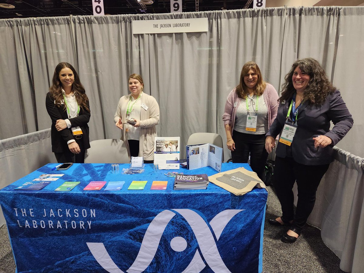 JAX_Education's tweet photo. We're having a wonderful time at #AACR23 so far discussing education and training opportunities at @jacksonlab and supporting @JAXCancerCenter trainees who are presenting their research! Only a couple days left to visit us at booth #351. https://t.co/ItPk2K8OHr