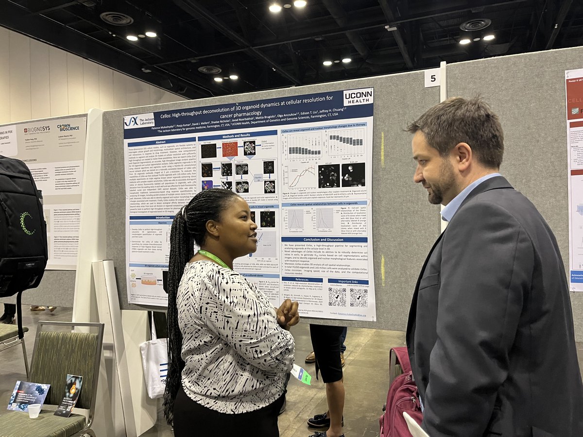 JAX_Education's tweet photo. We're having a wonderful time at #AACR23 so far discussing education and training opportunities at @jacksonlab and supporting @JAXCancerCenter trainees who are presenting their research! Only a couple days left to visit us at booth #351. https://t.co/ItPk2K8OHr