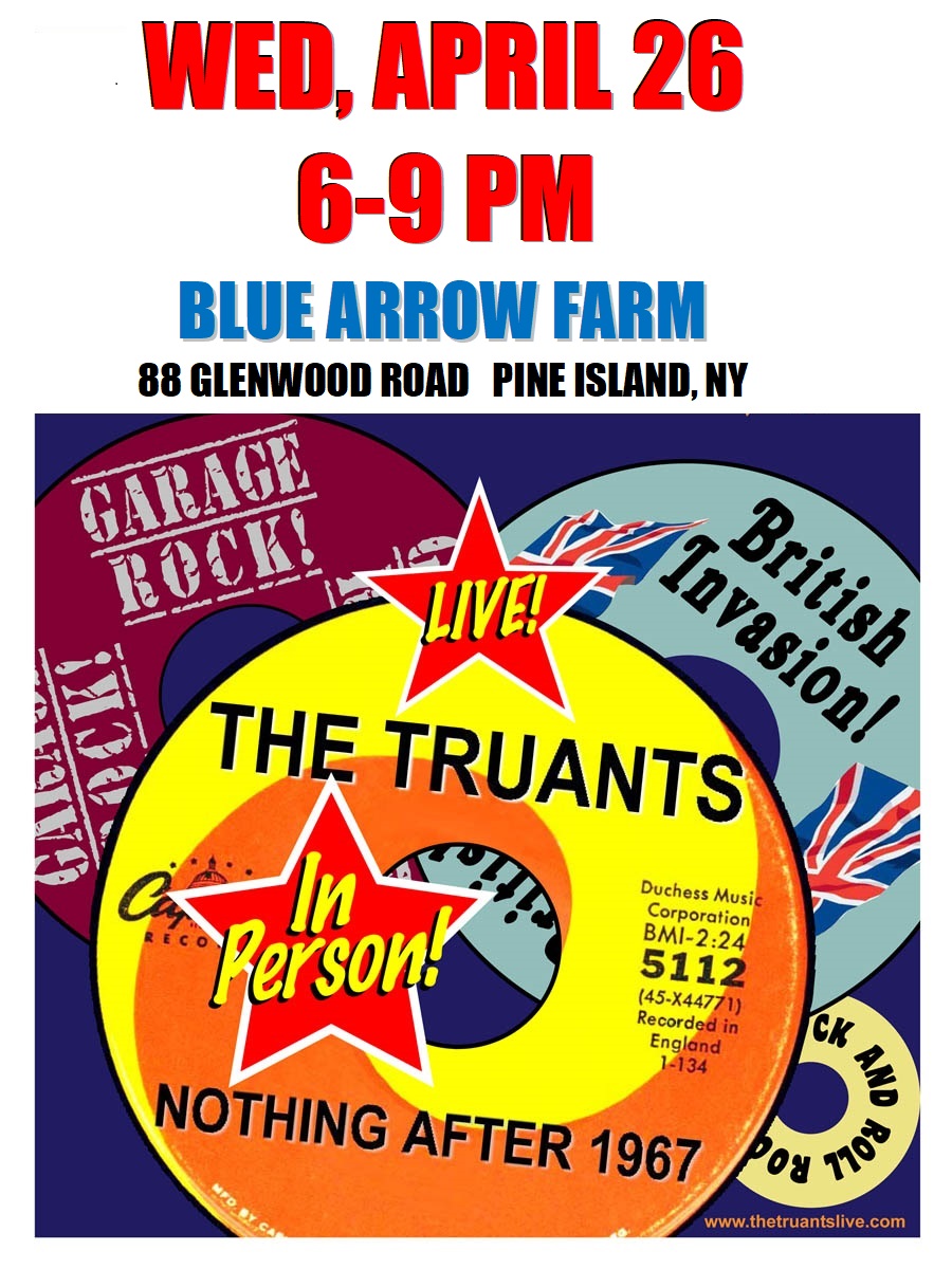 A week from tomorrow!!!! @bluearrowfarm, 6-9pm.
Rock it out with <a href="/TheTruantsNYC/">@thetruants.bsky.social</a> !!!!!!