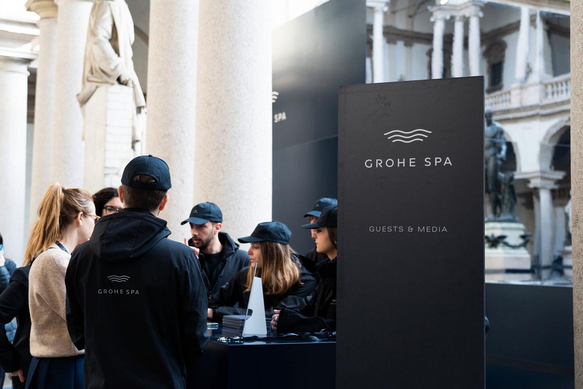 grohe's tweet photo. Come to @museobrera and see our water-inspired #GROHESPA installation for #MilanDesignWeek! For our professional partners and visitors - please register at the welcome desk! https://t.co/RSljxuThHV