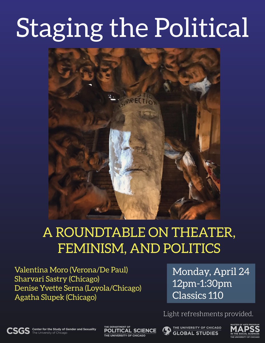 purr_ideology's tweet photo. Join us this Monday 4/24!
"Staging the Political": A Roundtable on Theater, Feminism, and Politics https://t.co/yGhjjbbbED