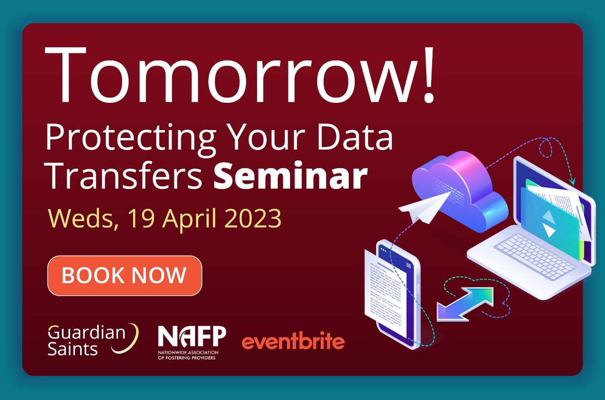 Fostering Providers - Join our Data Transfer seminar tomorrow and @theNAFP. We will explore the data protection considerations when transferring and sharing data. You can register at lnkd.in/gnBUjMUu
#cybersecurity #cyberessentials #dataprotection #ukgdpr #fostering