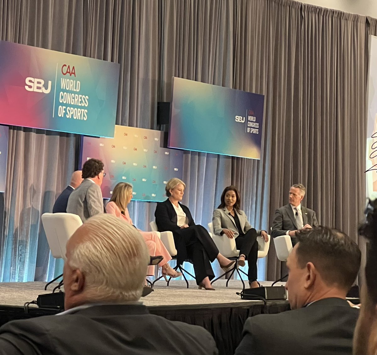 jeterwest's tweet photo. @SBJ Google's Kate Johnson message to her younger self "raise your hand earlier for leadership opportunities" gems from #SBJWCOS https://t.co/GXH7INsqA2