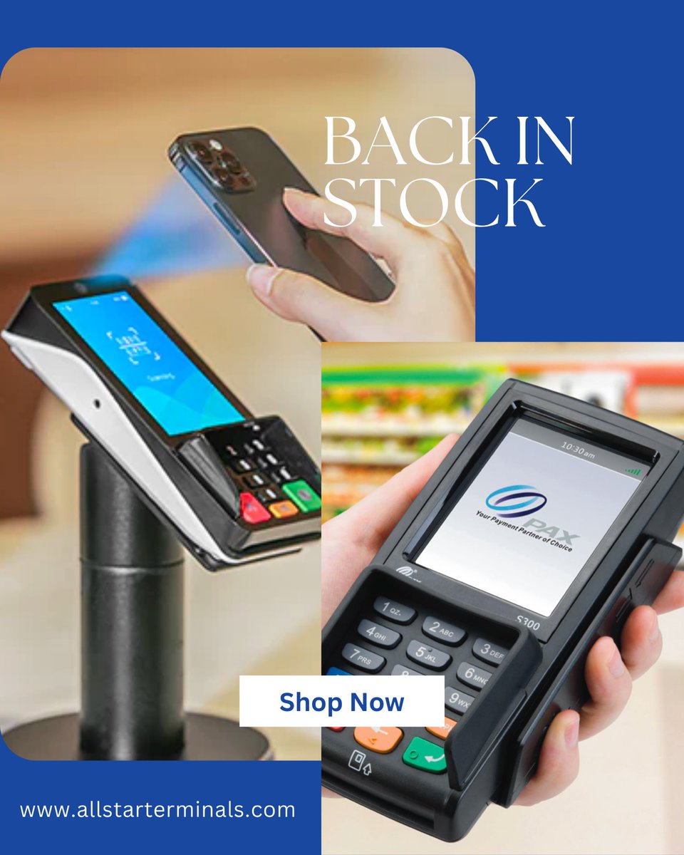 allstarterminal's tweet image. The PAX A35 & PAX S300 pin pads are back in stock! Shop: allstarterminals.com
#merchantprocessing #paymentsolutions #pinpad