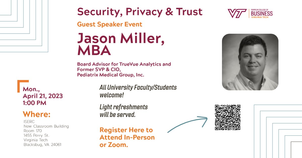 Pamplin's Security, Privacy, and Trust tweet media
