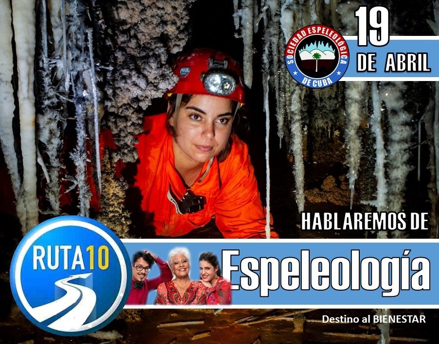 Mañana el espacio televisivo📺 Ruta10TV estará dedicado a la #Espeleología 🏞️ y al Centenario del Dr. Antonio Núñez Jiménez. 
Sociedad Espeleológica de Cuba  
#CentenarioANJ
#HaciaUnaCulturaDeLaNaturaleza
