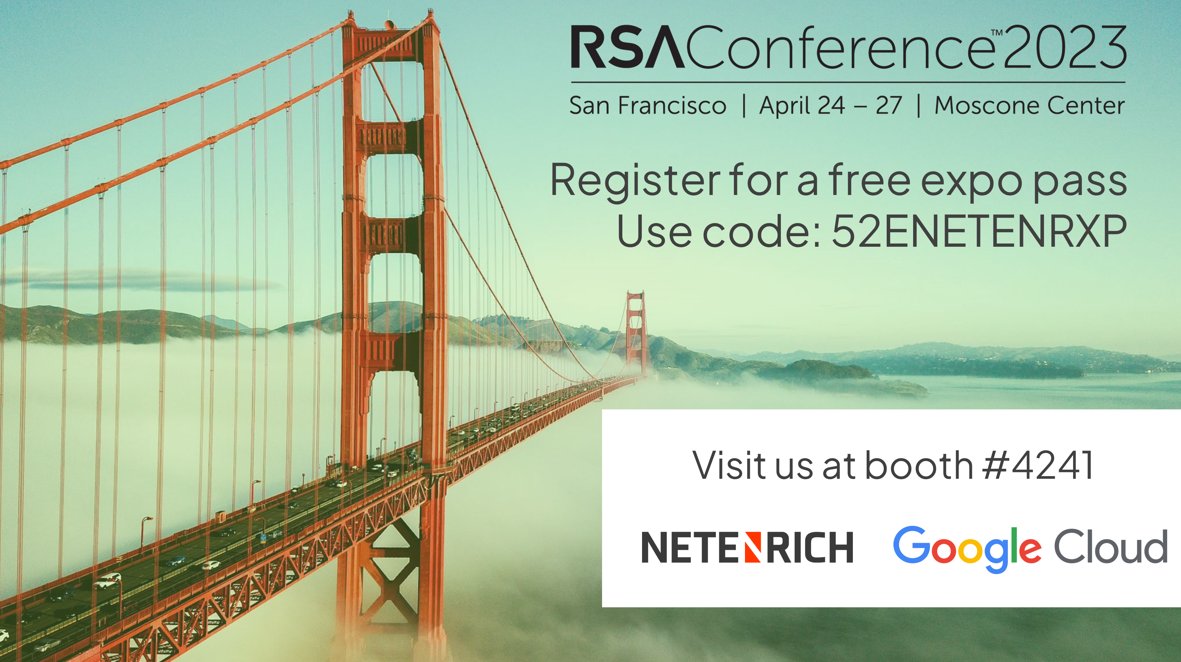 Netenrich's tweet photo. Netenrich wants to hear from you. Share in our poll on LinkedIn what you're most interested in learning about at #RSAC2023 https://t.co/j0o09AnP3M

Look forward to seeing you at our #RSAC booth #4241 in Moscone South! https://t.co/uDvVCTt9sK https://t.co/0n0r1k5l8G