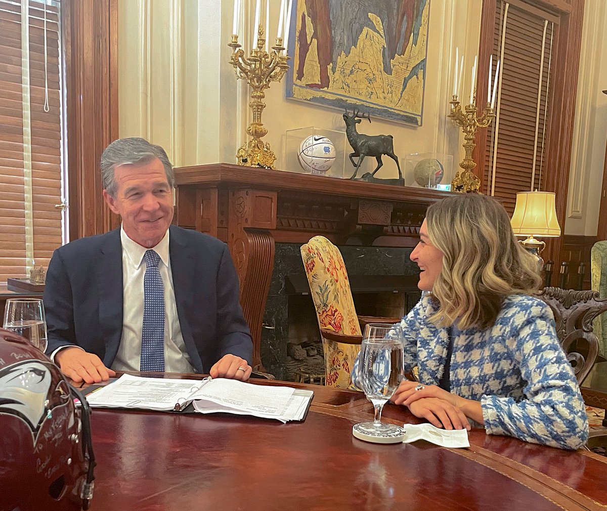abreezeclayton's tweet photo. It was phenomenal to listen to my Governor talk about his first time knocking doors for his own campaign when he was 26!

We gabbed today about all things ‘23, ‘24, &amp; what we have to do going forward! Watch out North Carolina, the rural Dems are in charge! 🤠✊✨ #RuralMatters https://t.co/IHawPRz7sA
