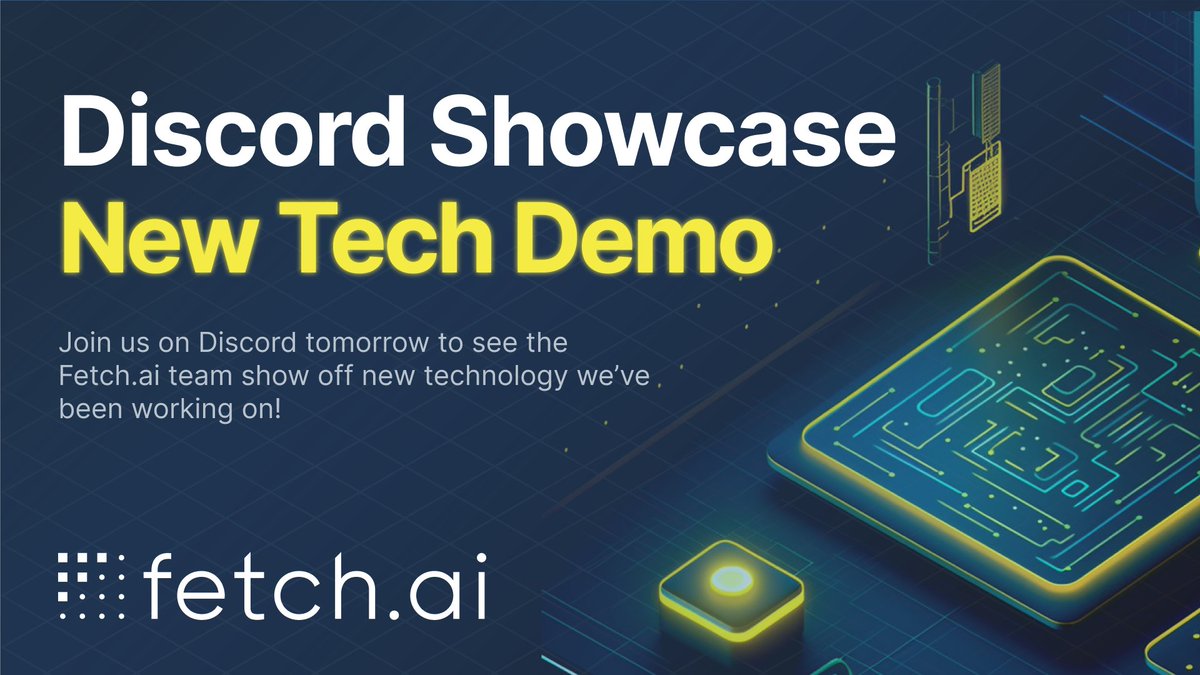 Fetch_ai's tweet photo. Join us live on Discord tomorrow for a demo and unveiling of new technology https://t.co/kJ9URVpOul has been working on 🛠

You will not want to miss out on this. 👀

🗓️ Wednesday/April 19th, 2023
⏰ 4PM BST/5 PM CEST/11 PM EDT

Join below 👇 #AI #web3
https://t.co/ifyDKokimE https://t.co/oRqNf4WT9y