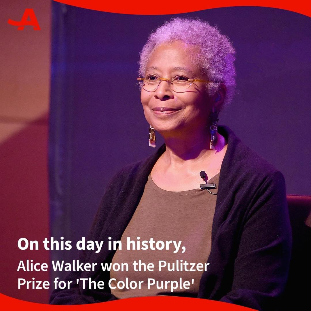 BlackWorkspace's tweet photo. On this day in 1982, author #AliceWalker became the first Black woman to win the Pulitzer Prize for a work of fiction for her novel "The Color Purple." 

The book was later adapted into the classic, award-winning film in 1986 starring Whoopi Goldberg and Danny Glover. 💜 @AARP https://t.co/TyFzd3EGQF