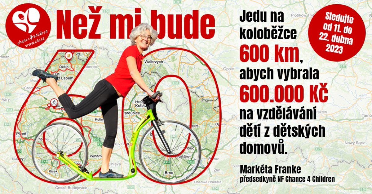 KrenInku's tweet photo. I my jsme se připojili k výzvě Markéty Franke z #Chance4Children, jejímž cílem je na své 600 km dlouhé trase vybrat 600.000,- Kč na vzdělávání dětí v dětských domovech. Markétu u nás přivítáme 21. 4. ve 13.00 hod. na malé tiskovce. Těšíme se a držíme palce!   😃🫰 https://t.co/YH4Szb6uNV