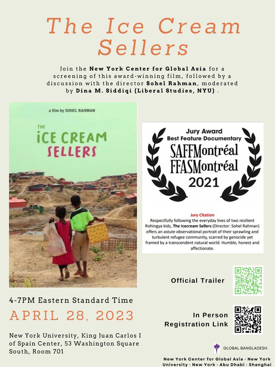 Join Global Bangladesh on April 23, 2023 from 4-7PM EST for an in person screening of The Ice Cream Sellers by director Sohel Rahman.