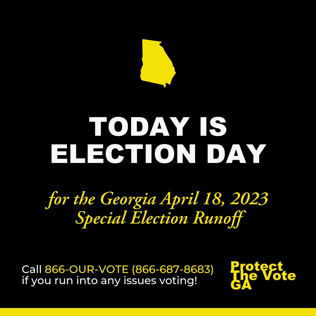 ProtectVoteGA's tweet photo. 🍑 CLAYTON AND COBB COUNTY: Today is ELECTION DAY for the April 18 elections‼️
✅Polls are open until 7 PM
✅Photo ID Required
✅Visit https://t.co/ZrpQnXTFQv to find your polling location and check your sample ballot
#ProtectTheVoteGA #ElectionDay #gapol https://t.co/9XqQkXgQp0