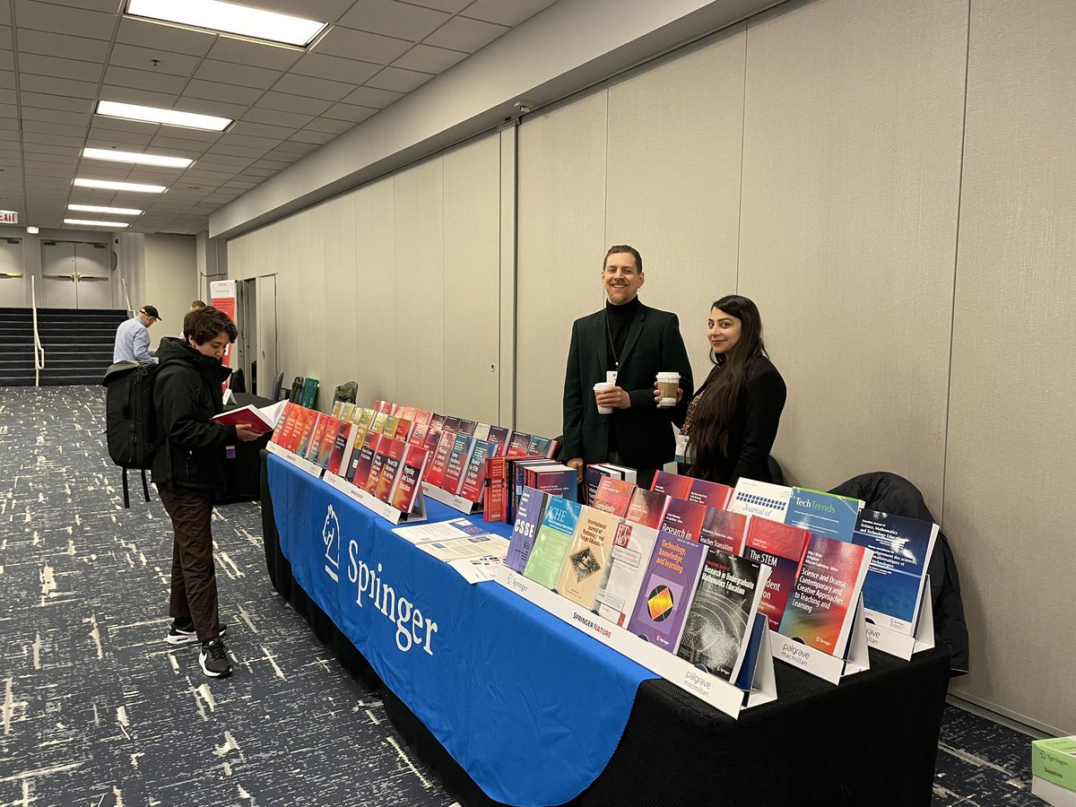 SpringerEdu's tweet photo. We are excited to be back at NARST!! Come by and say hi to Claudia, Puja and Marius!! #NARST23 https://t.co/DuHFpztaA1