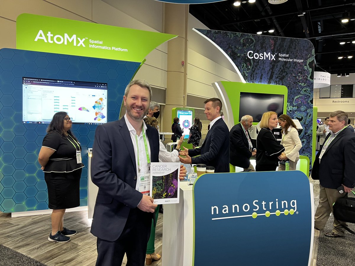 nigeljamieson's tweet photo. I am very proud to see @drcolinwood at the @AACR meeting presenting work from the @LabEdwards @LabSpatialNBJ @UofGCancerSci @KafPennel 

Great to see beautiful @nanostringtech image on the cover of @CR_AACR this month

#AACR23 #AACR2023 @grisurgery @CR_UK @CRUKScotland https://t.co/46Lh468iSb