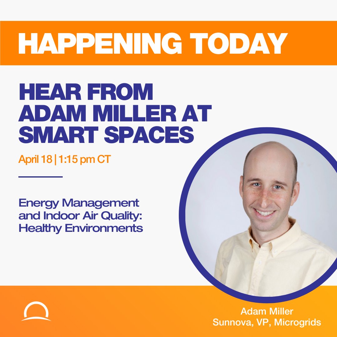 Happening today: Don't miss out on our very own Adam Miller, VP, Microgrids, speaking at @ParksAssociates' Smart Spaces Conference! Come him discuss the implementation of new tech related to #energy management and healthy air solutions.

Join us: bit.ly/42YCh82