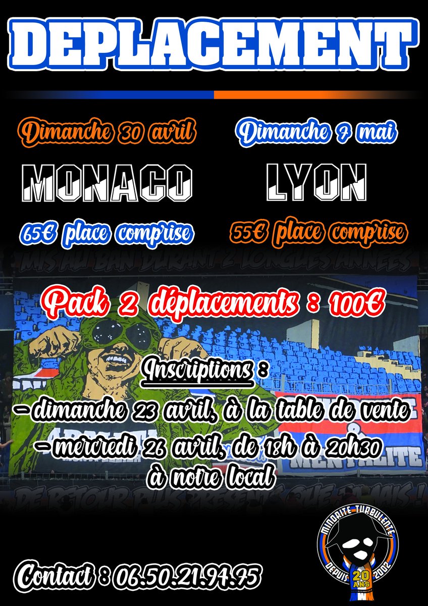 Armata2002's tweet photo. Informations sur les deux prochains déplacements.

Inscriptions dès ce dimanche à la table de vente du groupe, seulement à la mi-temps !

#ASMMHSC #OLMHSC https://t.co/ku0GJDkQey