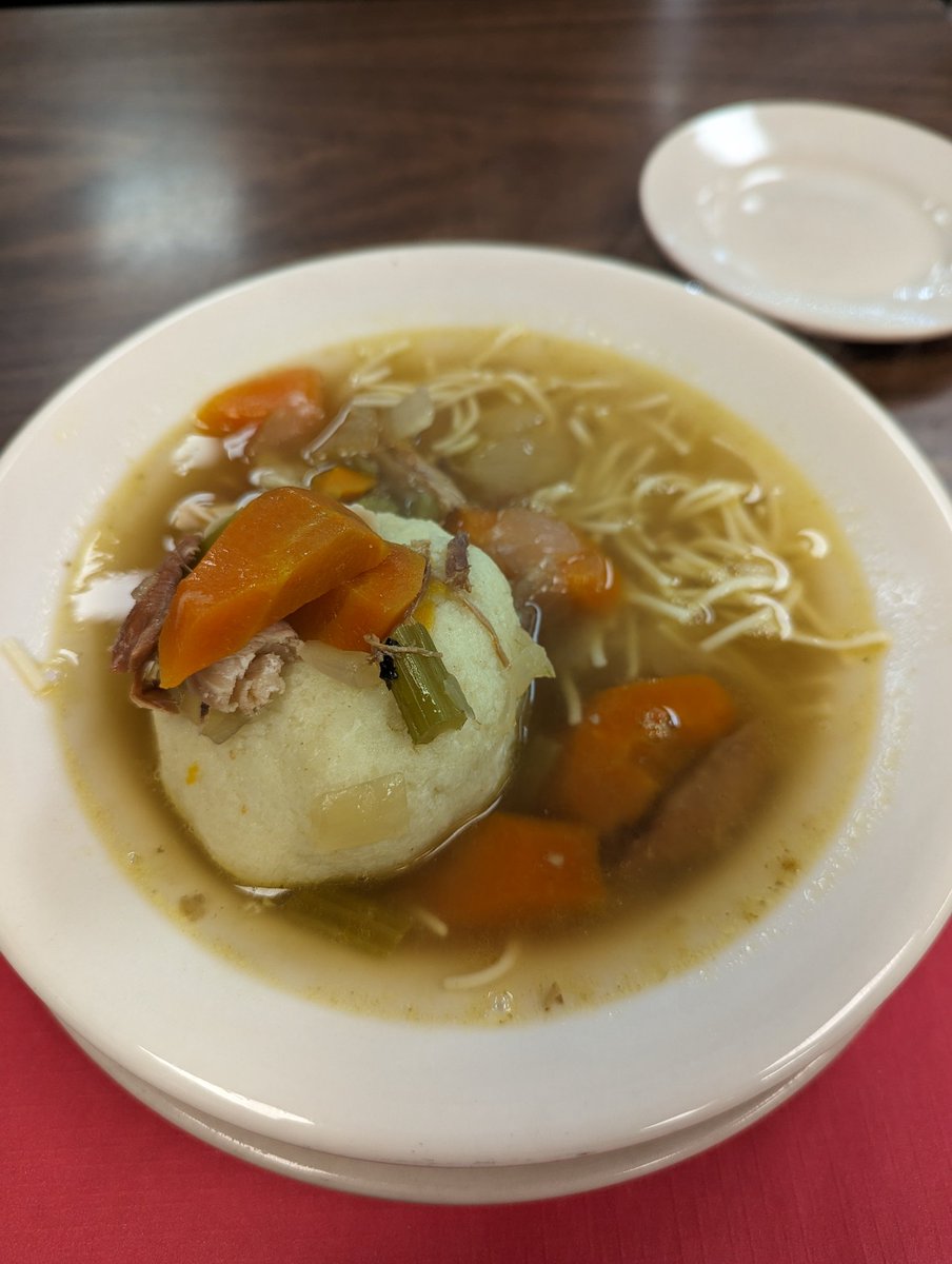 MarkLazerus's tweet photo. Sources close to @Hobbysdeli tell me that this matzo ball soup is how Timo Meier got over his illness in time for Game 1. https://t.co/2uXKfUMrWf