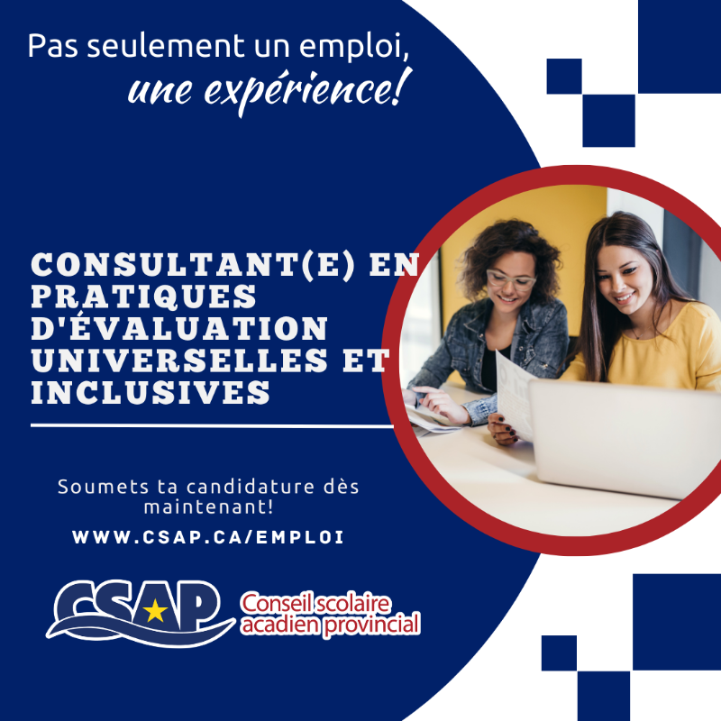 CSAP_Officiel's tweet photo. Pas seulement un emploi, une expérience! 💥

Nous sommes à la recherche d’un(e) Consultant(e) en pratiques d'évaluation universelles et inclusives pour combler notre équipe! 👥

#Emploienfrançais #CSAP #Acadie #Expérience

Postuler ou partager 👇