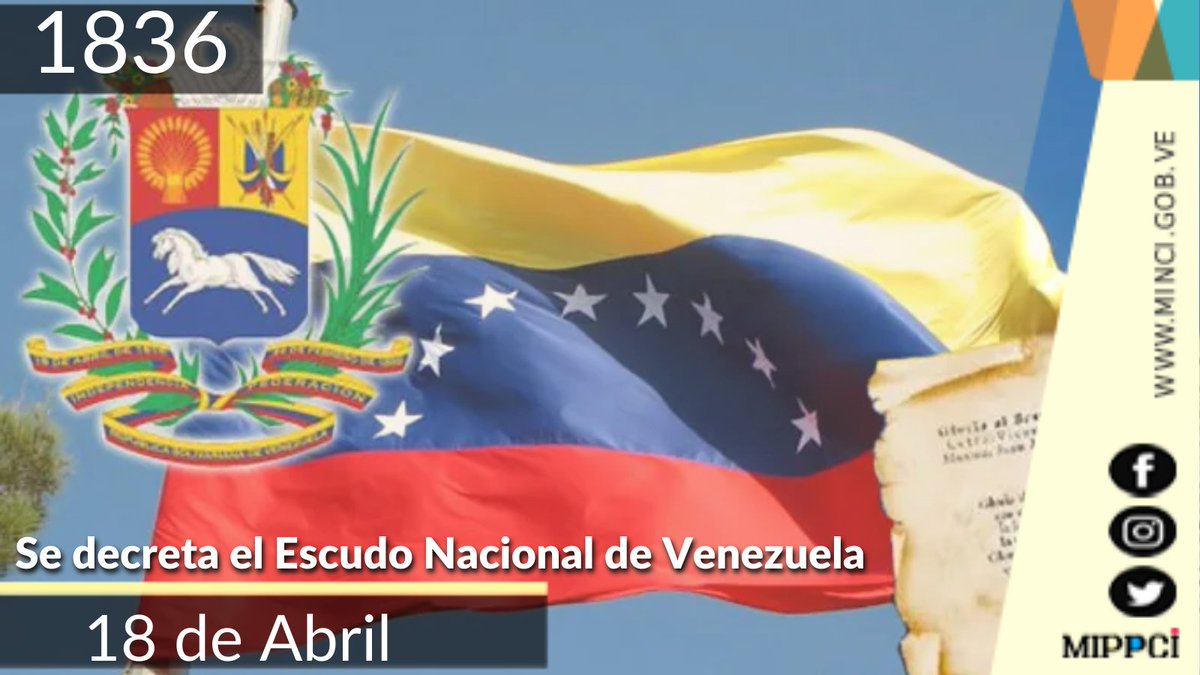 #Efeméride: Hace 187 años fue creado y legislado el Escudo de Armas de la República Bolivariana de Venezuela, uno de los emblemas de la Patria que sintetiza las distintas gestas realizadas por la Independencia Nacional.
#RevoluciónÉtica
