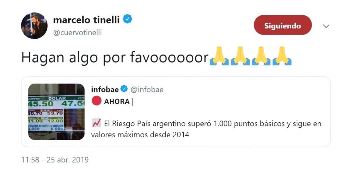 Rey_Reich's tweet photo. Dólar Blue 💲420: Hola 👋 @cuervotinelli Hagan algo por Favoooooor 🙏🙏🙏🙏 https://t.co/2Wjw9iSLGl