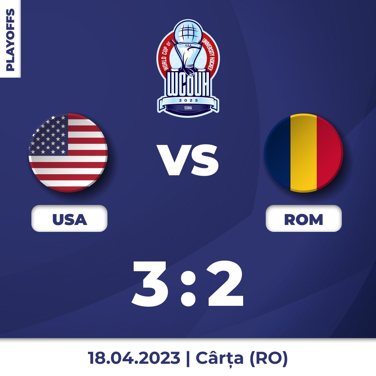 Congratulations Team USA on your win! Stay tuned for the rest of the winners!
sport.vicket.com/wcouh2023/matc…

#wcouh #wcouh2023

<a href="/achahockey/">ACHA Hockey</a> <a href="/achamensd1/">ACHA Men's D1</a> <a href="/achamensd2/">ACHA Men's D2</a>