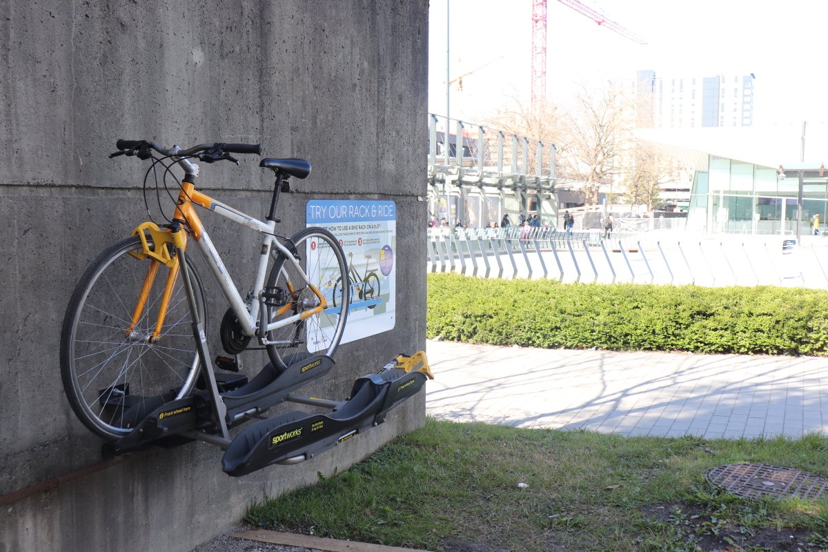 UBC Campus and Community Planning (@campusubc) on Twitter photo Not sure how to use the bike rack on TransLink buses? Thanks to <a href="/TransLink/">TransLink BC</a>, a practice bike rack is available at the <a href="/UBC/">University of British Columbia</a> R4 bus stop by the stairs to War Memorial Gym. Come and try it out! <a href="/BikeKitchenUBC/">Bike Kitchen</a> Not sure how to use the bike rack on TransLink buses? Thanks to <a href="/TransLink/">TransLink BC</a>, a practice bike rack is available at the <a href="/UBC/">University of British Columbia</a> R4 bus stop by the stairs to War Memorial Gym. Come and try it out! <a href="/BikeKitchenUBC/">Bike Kitchen</a>