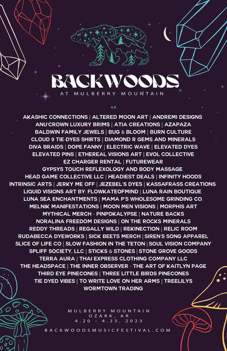 theblissraver's tweet photo. Backwoods is 15 DAYS AWAY! Tickets 👉 https://t.co/dAQO2VyyPb #backwoods2023 #backwoodsmf #musicfestivals https://t.co/U9sevXUH0l https://t.co/B2pMmFYqm7